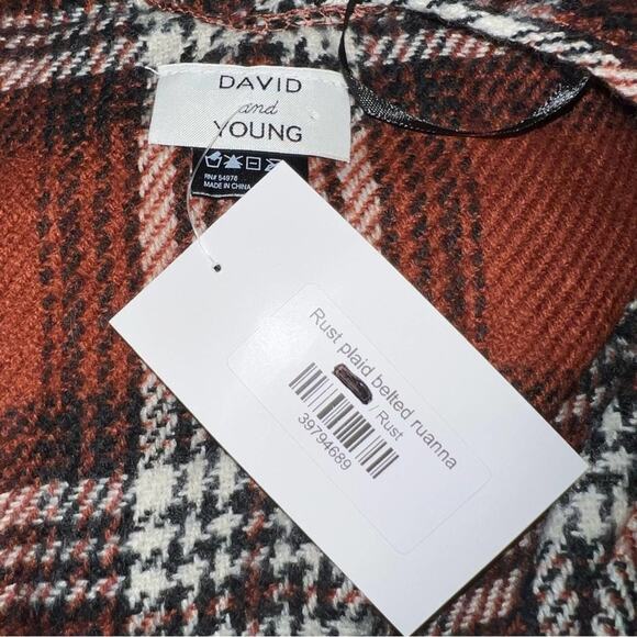 David and young women’s Rust plaid belted ruanna - Picture 6 of 8